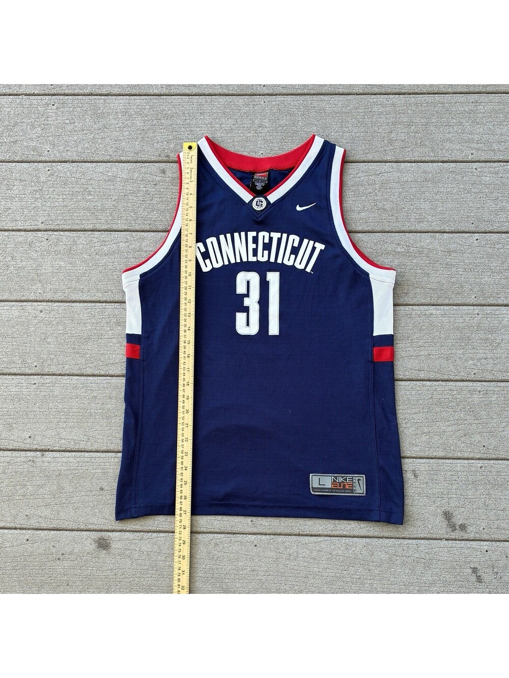 Vintage Nike Team UConn Connecticut Huskies 31 Basketball Jersey Youth L Y2K